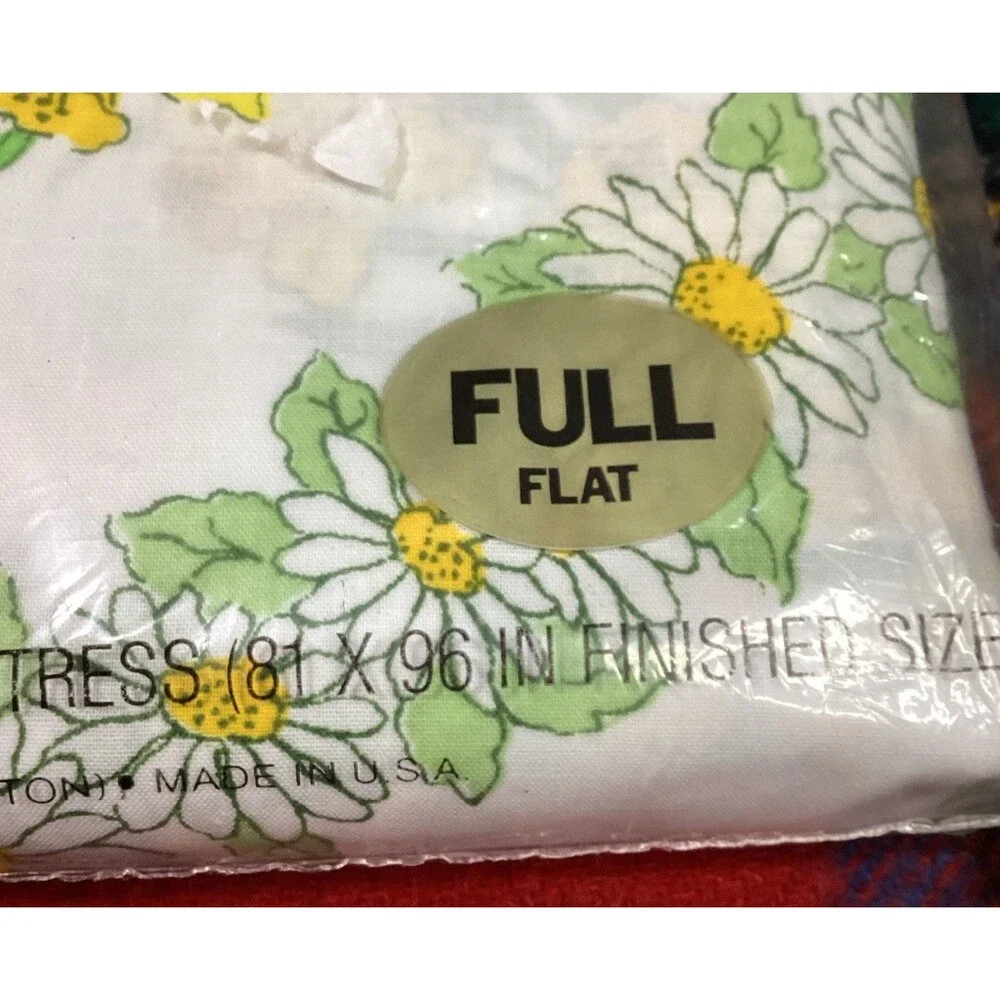 Cannon Mills Edgemont Garland Floral Full Fitted & Flat Sheet No-Iron Muslin USA